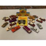 A COLLECTION OF BOXED AND UNBOXED MATCHBOX VEHICLES - ALL MODEL NUMBER 22 OF VARIOUS ERAS AND