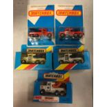 A COLLECTION OF BOXED AND UNBOXED MATCHBOX VEHICLES - ALL MODEL NUMBER 61 OF VARIOUS ERAS AND