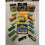A COLLECTION OF BOXED AND UNBOXED MATCHBOX VEHICLES - ALL MODEL NUMBER 21 OF VARIOUS ERAS AND