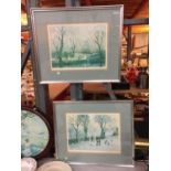 TWO FRAMED SIGNED HELEN BRADLEY PRINTS