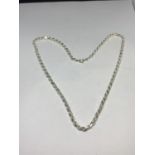 A MARKED SILVER ROPE NECKLACE LENGTH 50CM
