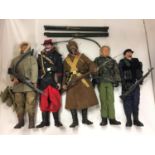 FIVE UNBOXED ARTICULATED MILITARY FIGURES - BELIEVED DRAGON MODELS