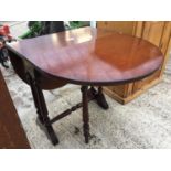 A MODERN MAHOGANY AND INLAID OCCASIONAL TABLE