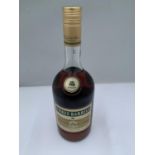 A 1 LITRE BOTTLE OF THREE BARRELS RARE OLD FRENCH BRANDY