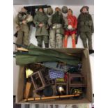 FIVE UNBOXED ARTICULATED MILITARY FIGURES - BELIEVED DRAGON MODELS