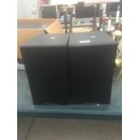 A PAIR OF BLACK WHARFEDALE SPEAKERS