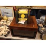 A VINTAGE GARRARD RECORD PLAYER - WORKING AT TIME OF LOTTING BUT NO WARRANTY AND A QUANTITY OF