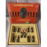 A BOXED BRITIANS US ARMY MARINE CORPS TEN PIECE MODEL SOLDIER SET NUMBER 7303