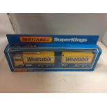 A BOXED MATCHBOX K31 SUPER KINGS FORD TRANSCONTINENTAL WAGON AND TRAILER - WEETABIX