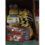 VARIOUS MINIONS AND YOKA TOYS - BAGS ETC