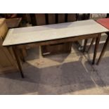A FORMICA TOP KITCHEN TABLE, 54 X 18"