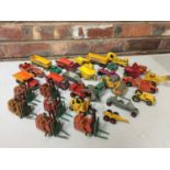 VARIOUS VINTAGE CONSTRUCTION VEHICLES TO INCLUDE MATCHBOX, DINKY AND CORGI