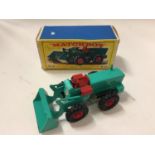 A BOXED MATCHBOX AVELING BARFORD TRACTOR SHOVEL K10