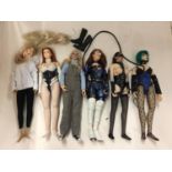 SIX UNBOXED ARTICULATED EROTICA FIGURES - BELIEVED DRAGON MODELS
