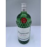 A 1 LITRE BOTTLE OF TANQUERAY EXPORT STRENGTH LONDON DRY GIN