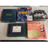 A SELECTION OF GAMES TO INCLUDE TEXAS HOLD 'EM POKER SET, TRIVIAL PURSUIT, SUDOKU, SCENE IT MOVIE