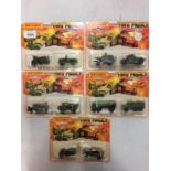 FIVE BOXED MATCHBOX TWO PACK SETS OF MODEL MILITARY VEHICLES