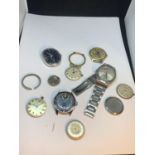 VARIOUS WATCH SPARES TO INCLUDE CASES, FACES AND HANDS