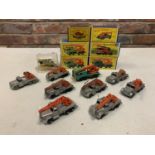 A COLLECTION OF BOXED AND UNBOXED MATCHBOX VEHICLES - ALL MODEL NUMBER 30 OF VARIOUS ERAS AND