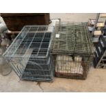 THREE VARIOUS METAL PET CAGES