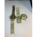 THREE VINTGE WRIST WATCHES TO INCUDE A THUSSY, MONTINE AND ACCURIST (A/F)