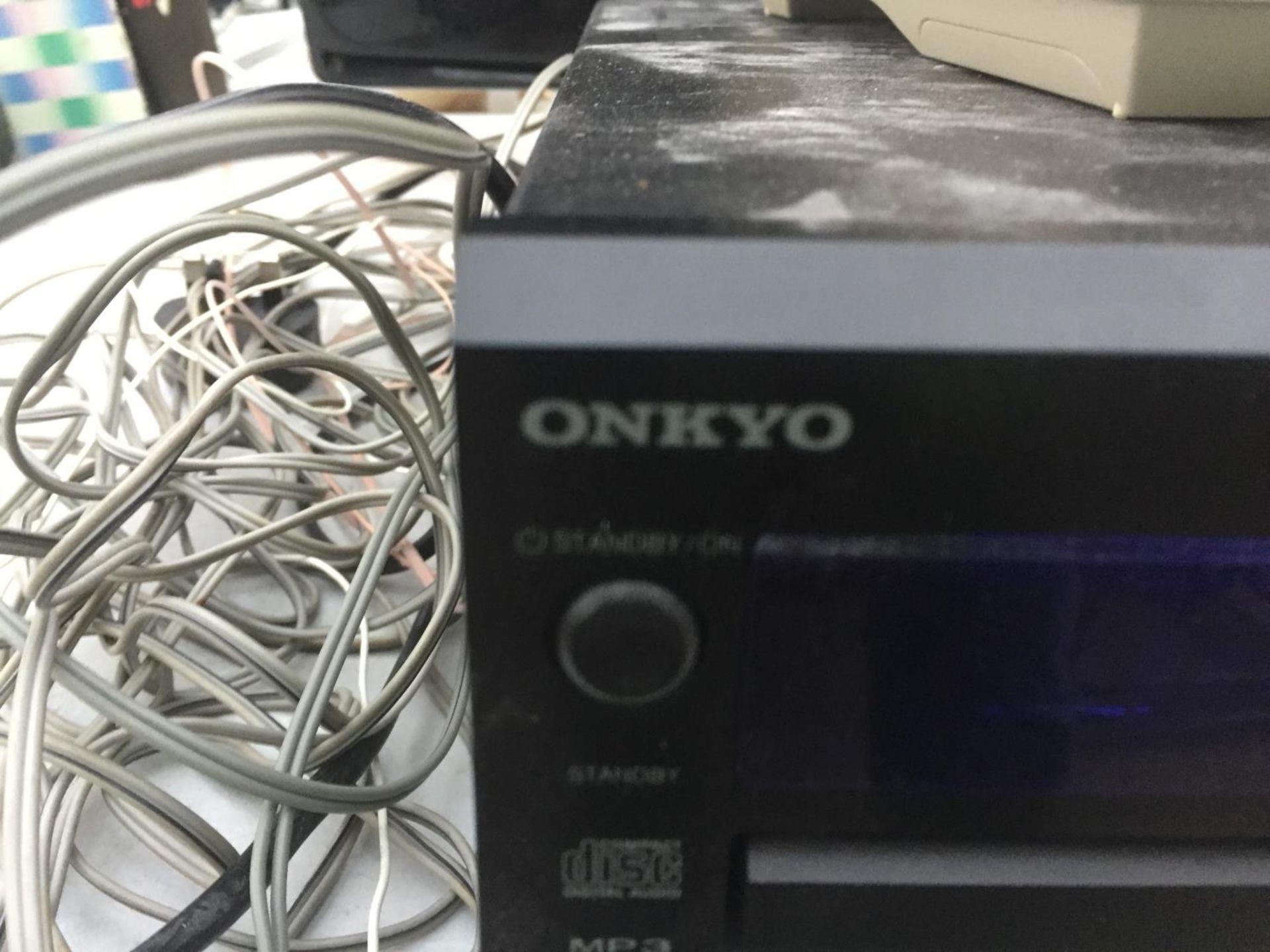 AN ONKYO CD PLAYER WITH TWO SPEAKERS, AND FOUR HOUSE PHONES - Image 5 of 6