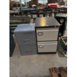 TWO METAL TWO DRAWER FILING CABINETS