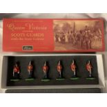 A BOXED BRITAINS SCOTS GUARDS SIX PIECE MODEL SOLDIER SET - NUMBER 00294 - FROM THE QUEEN VICTORIA
