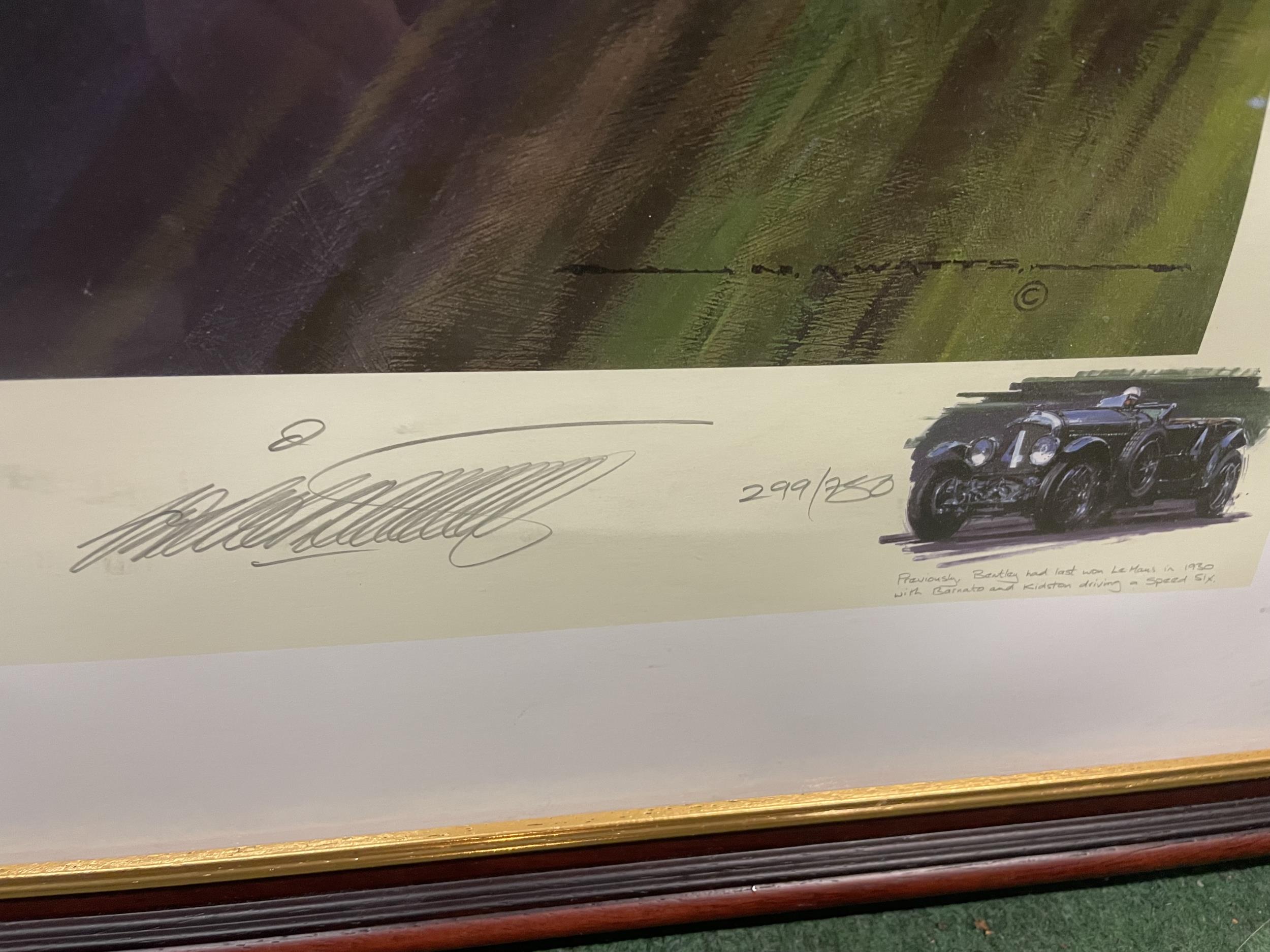 A FRAMED LIMITED EDITION PRINT 299/750 OF A BENTLEY INVINCIBLE - LE MANS 2003 BELIEVED TO BE - Image 4 of 6