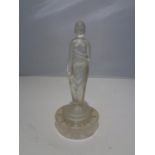 A FROSTED GLASS FIGURE OF A LADY