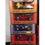 FOUR BOXED MATCHBOX MODELS OF YESTERYEAR MODEL VEHICLES