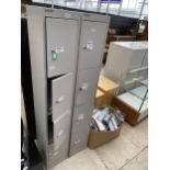 A PAIR OF BISLEY FOUR SECTION LOCKER UNITS
