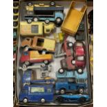 A QUANTITY OF CORGI DIECAST VEHICLES TO INCLUDE, TRUCKS, LORRIES, CAMPER VAN, CARS,ETC. APPROX 15