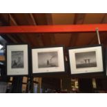 THREE FRAMED PRINTS OF INDUSDTRIAL THEMES. ALL SIGNED LIMITED EDITIONS, 281/550, 91/350, 382/450