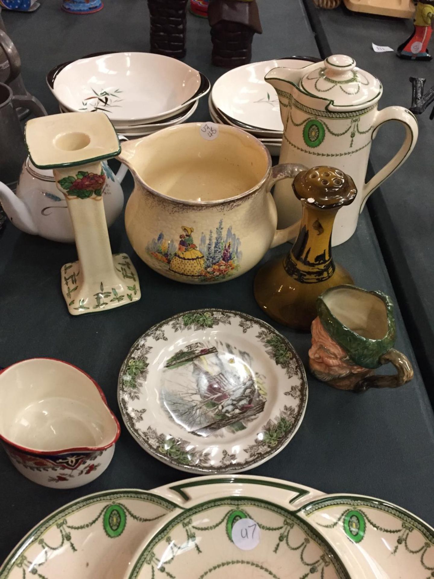 A QUANTITY OF POTTERY ITEMS TO INCLUDE A ROYAL DOULTON, J & G MEAKIN, JUGS, BOWLS, ETC - Image 2 of 4