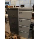 TWO METAL FOUR DRAWER FILING CABINETS