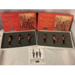 TWO BOXED BRITAINS SCOTS GUARDS WITH THE STATE COLOUR THREE PIECE MODEL SOLDIER SETS - NUMBER