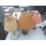 A GROUP OF SIX VARIOUS TABLE LAMPS