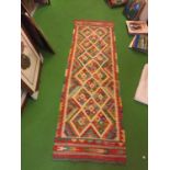 A CHOBI KILIM RUNNER SIZE 205CM X 64CM