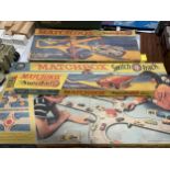 A BOXED MATCHBOX M3 SWITCH TRACK RACING GAME, SF5 DOUBLE TRACK RACE SET AND SF1 SPEED SET