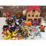 A COLLECTION OF ACTION FIGURES, ANIMALS ETC