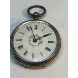 A CONTINENTAL ANTIQUE LADIES POCKET WATCH 800 SILVER