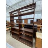 A SET OF THIRTEEN DIVISION OPEN SHELVES, 62" WIDE AND 72" HIGH