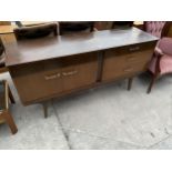 A RETRO TEAK STONEHILL FURNITURE SIDEBOARD, 60" WIDE