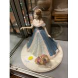 A COALPORT FIGURE 'ROSE TERRACE' HAND A/F