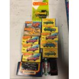 A COLLECTION OF BOXED AND UNBOXED MATCHBOX VEHICLES - ALL MODEL NUMBER 64 OF VARIOUS ERAS AND