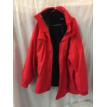 A RED FERRARI JACKET WITH DETACHABLE INNER FLEECE SIZE XL