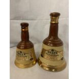 TWO BELL'S OLD SCOTCH WHISKY'S IN COLLECTABLE WADE BELL BOTTLES, BOTH 70% PROOF, ONE 37.8CL AND
