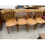 A SET OF FOUR VICTORIAN STYLE KITCHEN CHAIRS