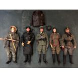 FIVE UNBOXED ARTICULATED MILITARY FIGURES - BELIEVED DRAGON MODELS - GERMAN